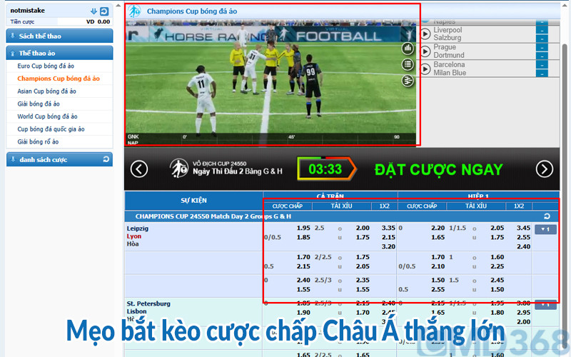 Mẹo bắt kèo cược chấp Châu Á thắng lớn